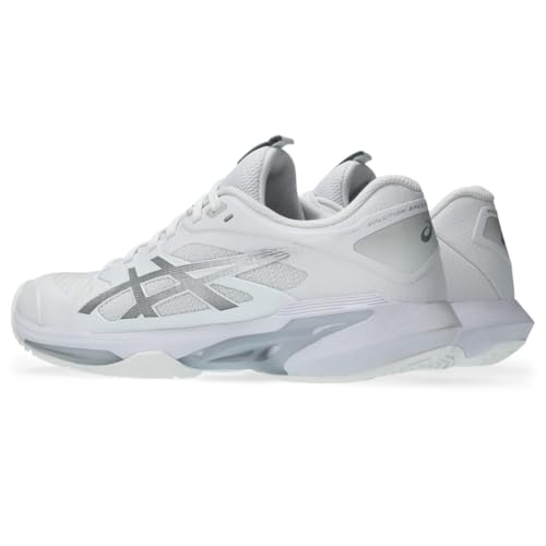 ASICS Women's Solution Speed FF 4 Clay Tennis Shoes, 8, White/Pure Silver