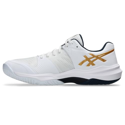 ASICS Men's Sky Elite FlyteFoam 3 Volleyball Shoes, 6.5, White/Pure Gold