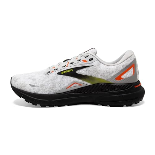 Brooks Men’s Adrenaline GTS 23 Supportive Running Shoe - Oyster/Black/Red Orange - 12 Medium