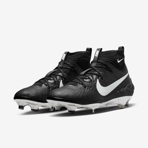 Nike Alpha Huarache NXT Men's Baseball Cleats (DJ6517-002, Black/Dark Smoke Grey/White) Size 7.5