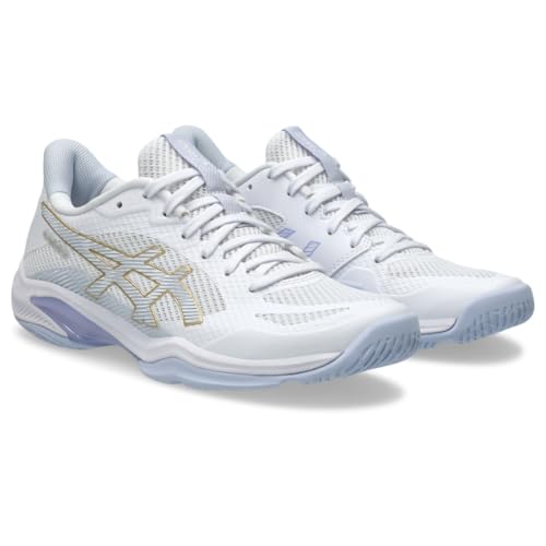 ASICS Women's Blade FlyteFoam 2 Volleyball Shoes, 8, White/Blue Fade
