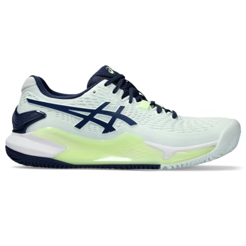 ASICS Women's Gel-Resolution 9 Clay Tennis Shoe, 9.5, Pale Mint/Blue Expanse