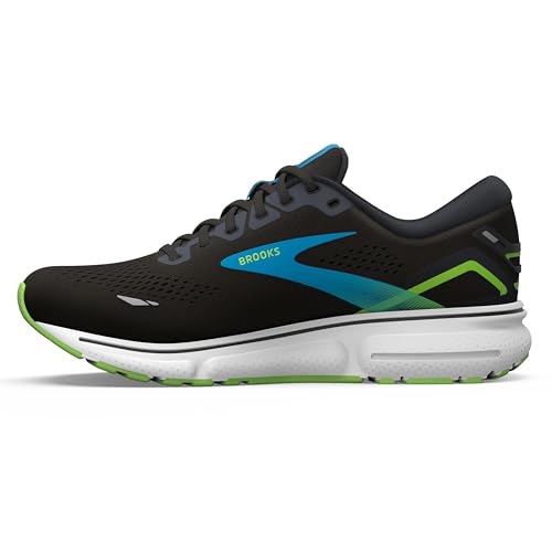 Brooks Men's Ghost 15 Neutral Running Shoe - Black/Hawaiian Ocean/Green - 7.5 Medium