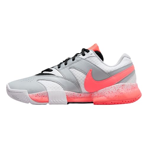 Nike NikeCourt Lite 4 Women's Tennis Shoes (White/Wolf Grey/Hot Lava) Size 8.5