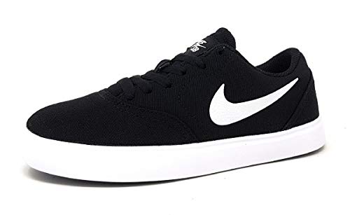 Nike Boy's SB Check Canvas (PS) Skateboarding Shoes (3 Little Kid M, Black/White)