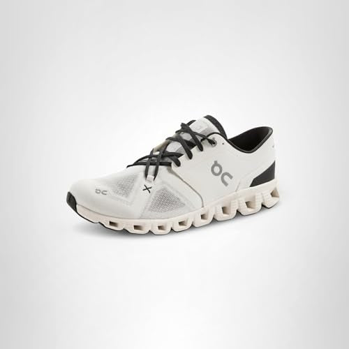 On Men's Cloud X 3 Sneakers, Ivory/Black, 8 Medium US