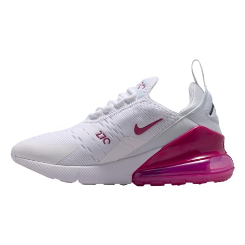 Nike Air Max 270 Big Kids' Shoes (White/Black/Sweet Beet) Size 6