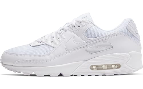 Nike Air Max 90, Men's Running Shoes, White White Wolf Grey, 8.5 US