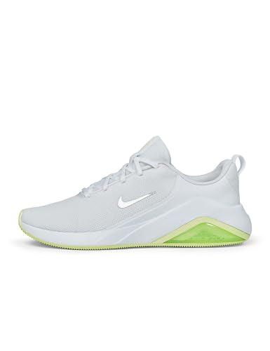 Nike Women's Bella 7 Training/Workout Shoes, White/Metallic Silver-Barely Volt, 8