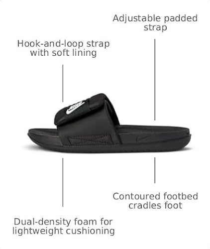 Nike Women's Offcourt Adjust Slides, Black/White-Black, 7