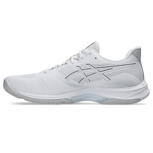 ASICS Unisex Netburner Ballistic FlyteFoam 4 Volleyball Shoes, 12M / 13.5W, White/Pure Silver