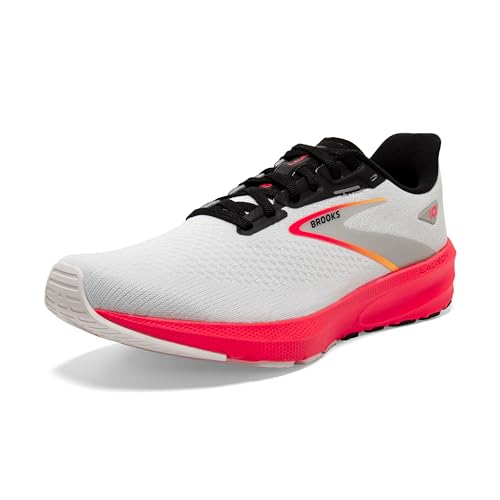 Brooks Men’s Launch 10 Neutral Running Shoe - Blue/Black/Fiery Coral - 10 Medium