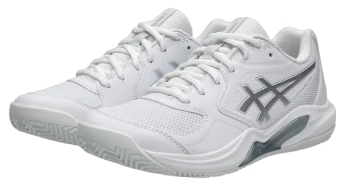 ASICS Women's Gel-Dedicate 9 ClayTennis Shoes, White Pure Silver, 6.5 US