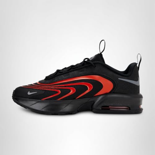 Nike Little Kids' Air Max Fire Shoes, Black/Smoke Grey-Picante Red, 1Y