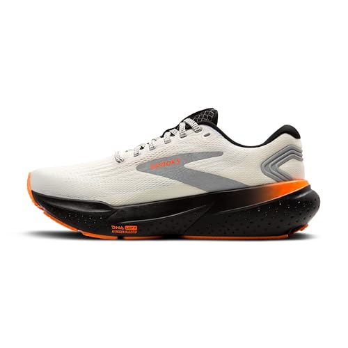 Brooks Men’s Glycerin 21 Neutral Running Shoe - Ecru/Orange/Black - 10 Medium