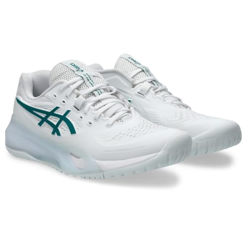 ASICS Women's Gel-Resolution X Tennis Shoes, 9, White/Pitch Green