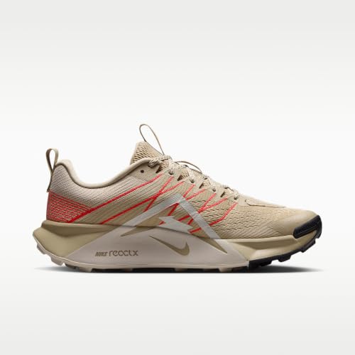 Nike Wildhorse 10 Men's Trail Running Shoes (Linen/Light Crimson/Pure Platinum/Tough Red) Size 8