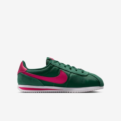 Nike Cortez Textile Big Kids' Shoes (Gorge Green/White/Wild Cherry) Size 6.5