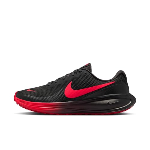 Nike Men's Revolution 8 Road Running Shoes, Black/Red Orbit-University Red, 12