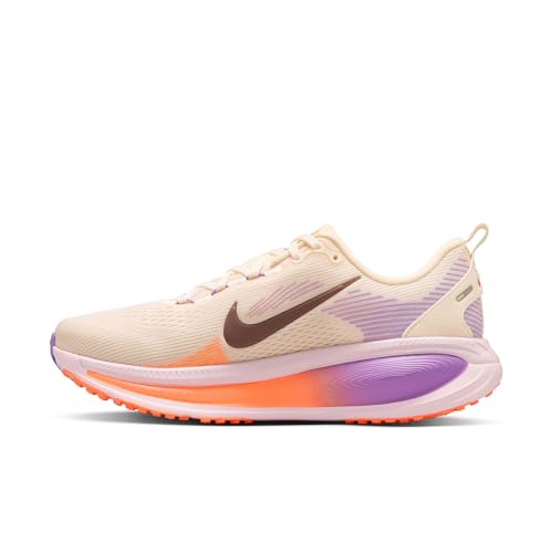 Nike Womens, Vomero 18, Chalk/Tattoo/Pink Foam/Bright Violet, 8 Medium
