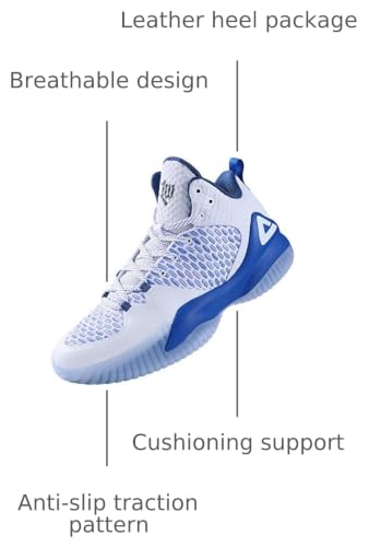 PEAK High Top Mens Basketball Shoes Streetball Master Breathable Non Slip Outdoor Sneakers Cushioning Workout Shoes for Fitness