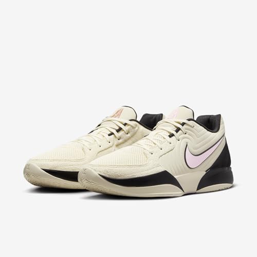Ja 2 Basketball Shoes (FD7328-100, Coconut Milk/Black/Apricot Agate/Pink Foam) Size 12