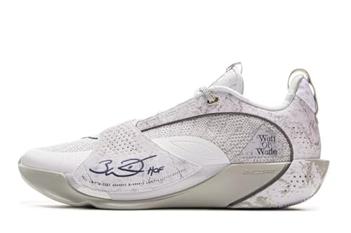 LI-NING Wade All City 13 Encore Men's Basketball Shoes Lightweight High Rebound Basketball Professional Match Shoes Standard White/Vapor Blue US 8.5