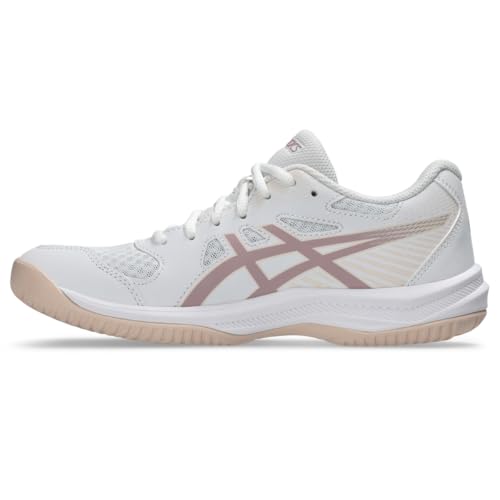 ASICS Women's Upcourt 6 Volleyball Shoes, 9, White/MORGANITE