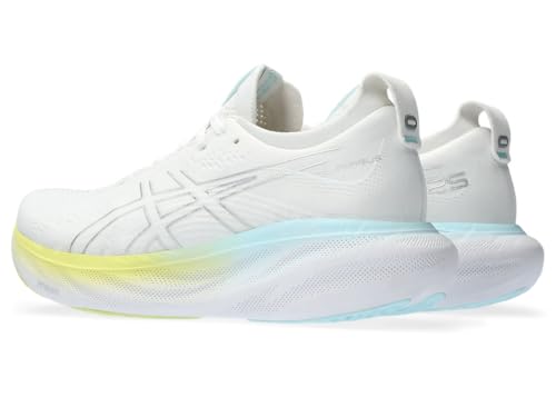 ASICS Women's Gel-Nimbus 25 Running Shoes, 9.5, White/Pure Silver