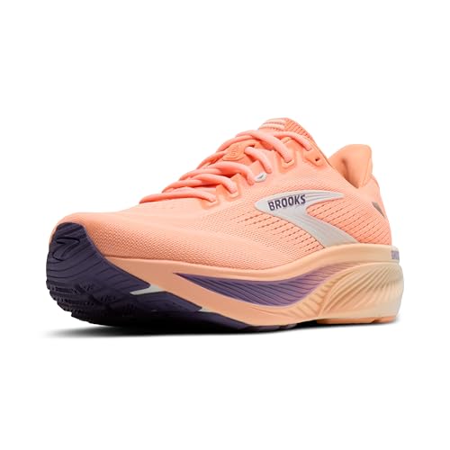Brooks Women’s Ghost 18 Neutral Running & Walking Shoe - Peach/Grape/Coconut - 9 Medium