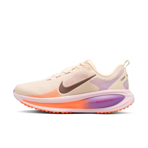 Nike Womens, Vomero 18, Chalk/Tattoo/Pink Foam/Bright Violet, 8 Medium
