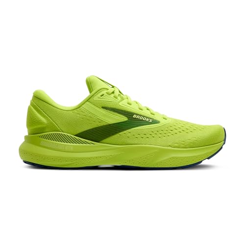 Brooks Men’s Adrenaline GTS 24 Supportive Running Shoe - Acid Lime/Sunny Lime/Navy - 9.5 Medium