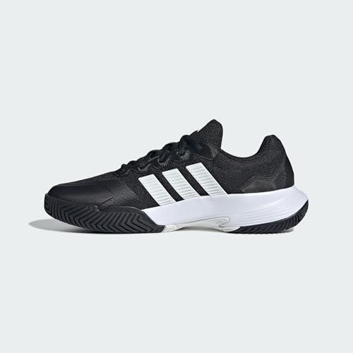 adidas Men's Gamecourt 2 M, Black/White/Silver Metallic, 13