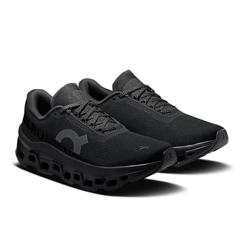 On Women's Cloudmonster 1 Sneakers, Black/Black, 9 Medium US
