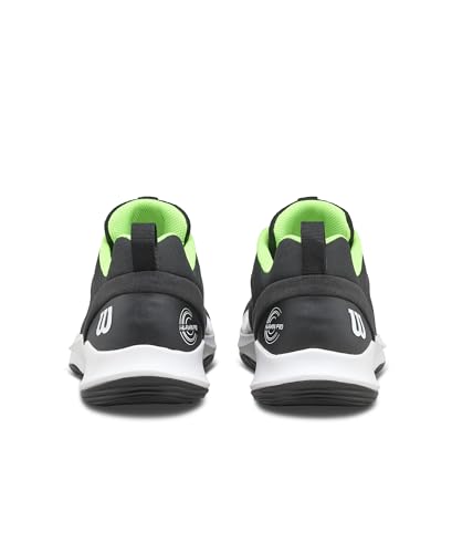 WILSON Hurakn Pro V2 Men's Padel Shoe - Black/White/Green Gecko, Size 10.5 US