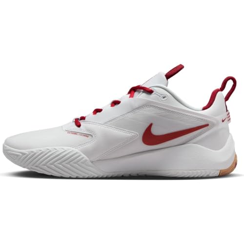 Nike HyperAce 3 Volleyball Shoes (FQ7074-100, White/Photon Dust/Team Crimson) Size 8