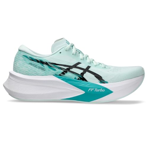 ASICS Women's Magic Speed 4 Running Shoes, 12, Soothing SEA/Black