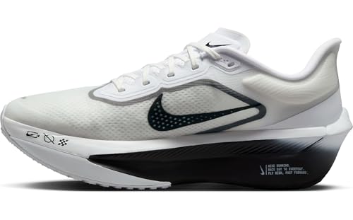 Nike Zoom Fly 6 Men's Road Racing Shoes (White/Smoke Grey/Metallic Silver/Black) Size 9