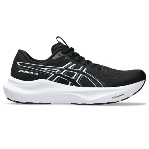 ASICS Women's GT-2000 14 Running Shoes, 8.5, Black/White