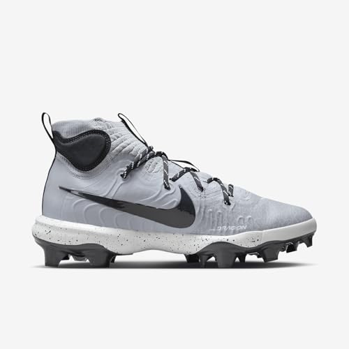 Nike Alpha Huarache NXT MCS Men's Baseball Cleats (DJ6519-003, Wolf Grey/White/Pure Platinum/Dark Smoke Grey) Size 12