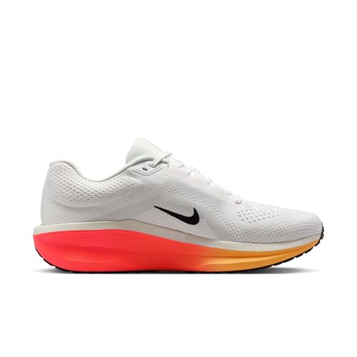 Nike Men's Winflo 11 Road Running Shoes, Summit White/Black-Bright Crimson, 12