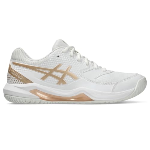 ASICS Women's Gel-Dedicate 8 Pickleball Shoes, 9, White/Champagne