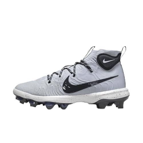 Nike Alpha Huarache NXT MCS Men's Baseball Cleats (DJ6519-003, Wolf Grey/White/Pure Platinum/Dark Smoke Grey) Size 12