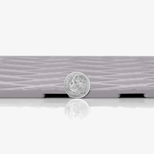 FlooringInc's 4.5mm Flex Nitro Hidden Interlocking Garage Floor Tiles, Flexible PVC Garage Tiles Flooring for a Stronger & Safer Garage, Workshop or Shed, Coin, Light Gray, 4 Tiles (20.5"x20.5")
