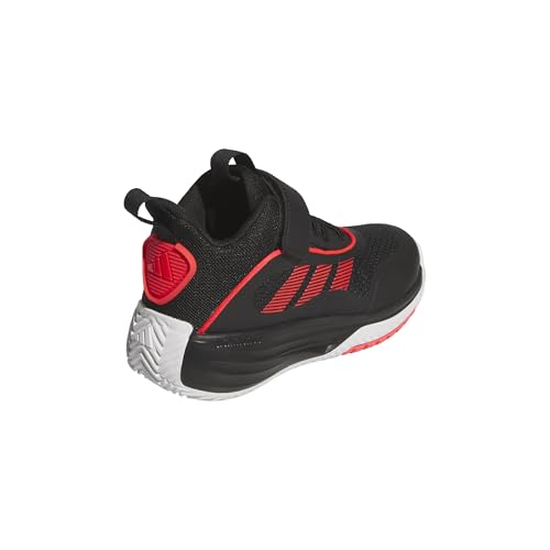 Adidas Unisex-Kids Own The Game 3.0 Mid Top Elastic Lace & Strap Basketball, Black/Lucid Red/White, 5.5