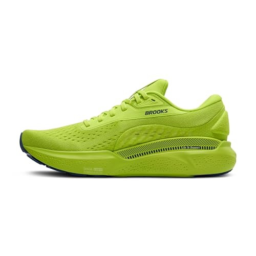Brooks Men’s Adrenaline GTS 24 Supportive Running Shoe - Acid Lime/Sunny Lime/Navy - 9.5 Medium