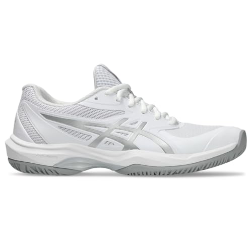 ASICS Women's Game FlyteFoam Tennis Shoes, 9.5, White/Pure Silver