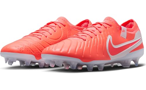 Nike Tiempo Legend 10 Elite Firm-Ground Low-Top Soccer Cleats (DV4328-800, Hot Lava/White) Size 11