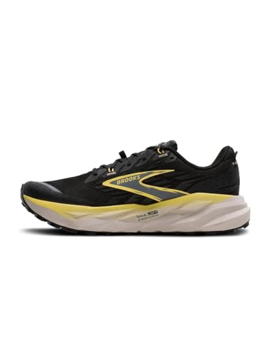 Brooks Men's Cascadia 19Sneaker, Black Yellow Chateau, 9 US