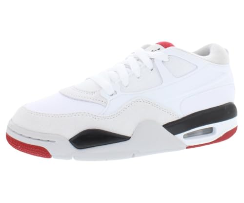 Nike Air Jordan 4 RM Big Kids' Shoes (FQ7938-102, White/Black/Neutral Grey/Varsity Red) Size 7 Big Kid